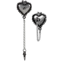 ALCHEMY GOTHIC Clous D'Oreilles 'Witches Heart'