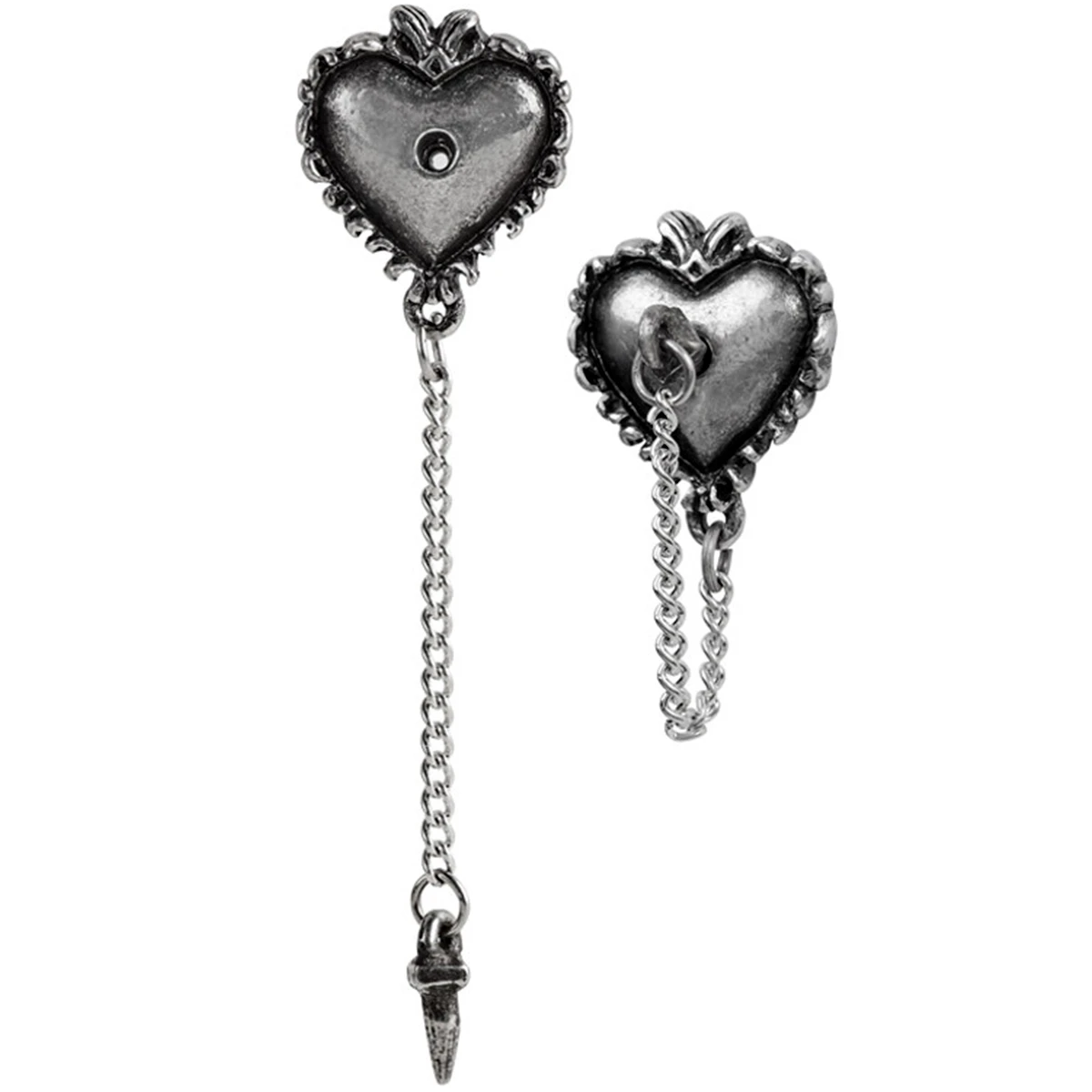 ALCHEMY GOTHIC Clous D'Oreilles 'Witches Heart' 3 ALCHEMY GOTHIC Clous D'Oreilles 'Witches Heart'