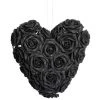 ALCHEMY GOTHIC Coeur Décoratif à Suspendre 'Black Rose Heart' -ALCHEMY GOTHIC shop coeur decoratif a suspendre black rose heart