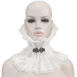 DEVIL FASHION Col Montant Unisexe Plissé Blanc 17 DEVIL FASHION Col Montant Unisexe Plissé Blanc -ALCHEMY GOTHIC shop col montant unisexe plisse blanc 5