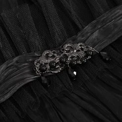 DEVIL FASHION Col Montant Unisexe Plissé Noir -ALCHEMY GOTHIC shop col montant unisexe plisse noir 12