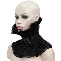 DEVIL FASHION Col Montant Unisexe Plissé Noir -ALCHEMY GOTHIC shop col montant unisexe plisse noir 9