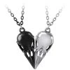 ALCHEMY GOTHIC Collier Couple/Amitié 'Coeur Crane' -ALCHEMY GOTHIC shop collier coupleamitie coeur crane
