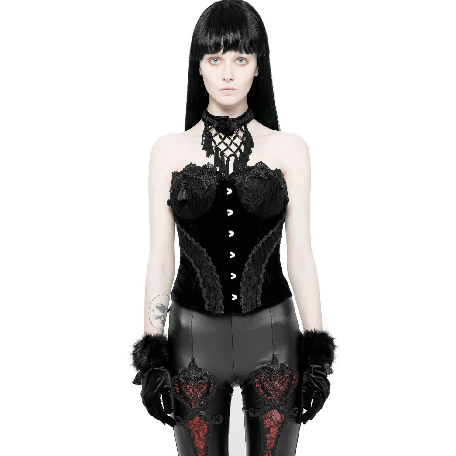 PUNK RAVE Corset 'Black Palace' En Dentelle Noire 4 PUNK RAVE Corset 'Black Palace' En Dentelle Noire – Image 2