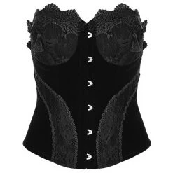 PUNK RAVE Corset 'Black Palace' En Dentelle Noire