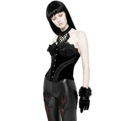 PUNK RAVE Corset 'Black Palace' En Dentelle Noire 17 PUNK RAVE Corset 'Black Palace' En Dentelle Noire -ALCHEMY GOTHIC shop corset black palace en dentelle noire 3