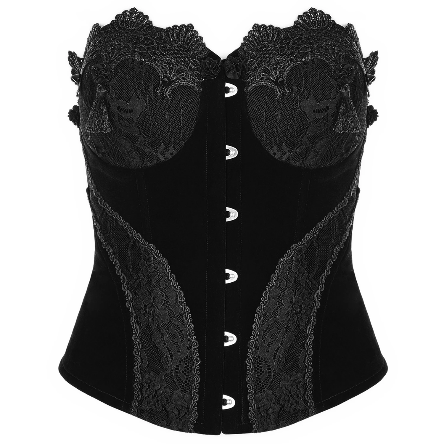 PUNK RAVE Corset 'Black Palace' En Dentelle Noire 3 PUNK RAVE Corset 'Black Palace' En Dentelle Noire