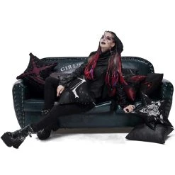 DEVIL FASHION Coussin Gothique 'Cross-Shaped' Noir Et Rouge -ALCHEMY GOTHIC shop coussin gothique cross shaped noir et rouge 12