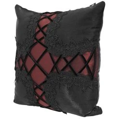 DEVIL FASHION Coussin Gothique 'Cross-Shaped' Noir Et Rouge -ALCHEMY GOTHIC shop coussin gothique cross shaped noir et rouge 2