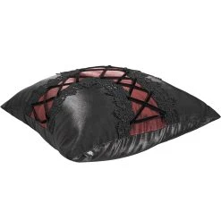 DEVIL FASHION Coussin Gothique 'Cross-Shaped' Noir Et Rouge -ALCHEMY GOTHIC shop coussin gothique cross shaped noir et rouge 3