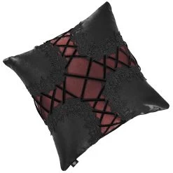 DEVIL FASHION Coussin Gothique 'Cross-Shaped' Noir Et Rouge -ALCHEMY GOTHIC shop coussin gothique cross shaped noir et rouge 4