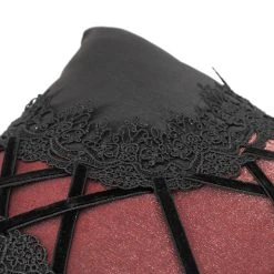 DEVIL FASHION Coussin Gothique 'Cross-Shaped' Noir Et Rouge -ALCHEMY GOTHIC shop coussin gothique cross shaped noir et rouge 7