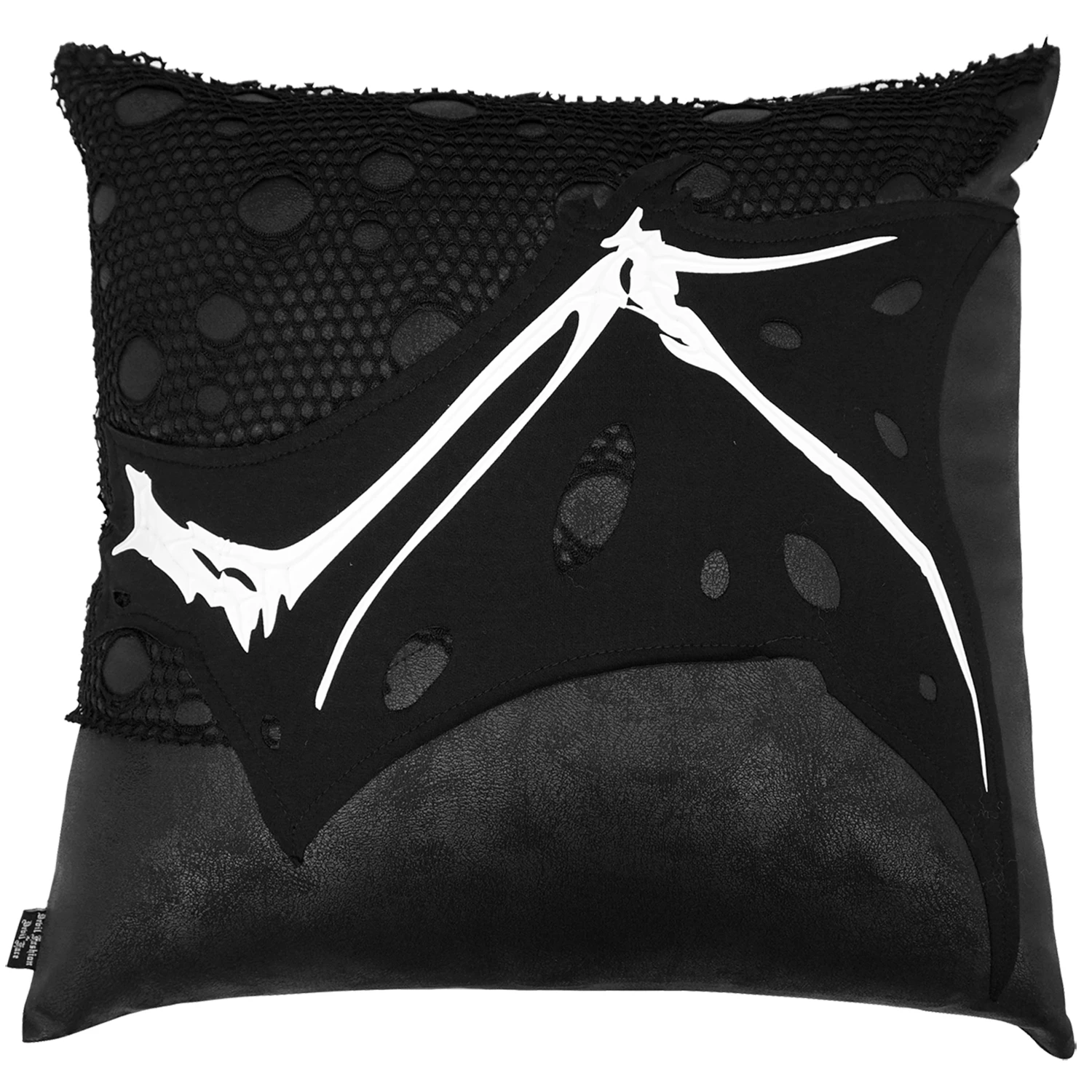 DEVIL FASHION Coussin Imprimé 'Wing Bone' Noir 4 DEVIL FASHION Coussin Imprimé 'Wing Bone' Noir – Image 2
