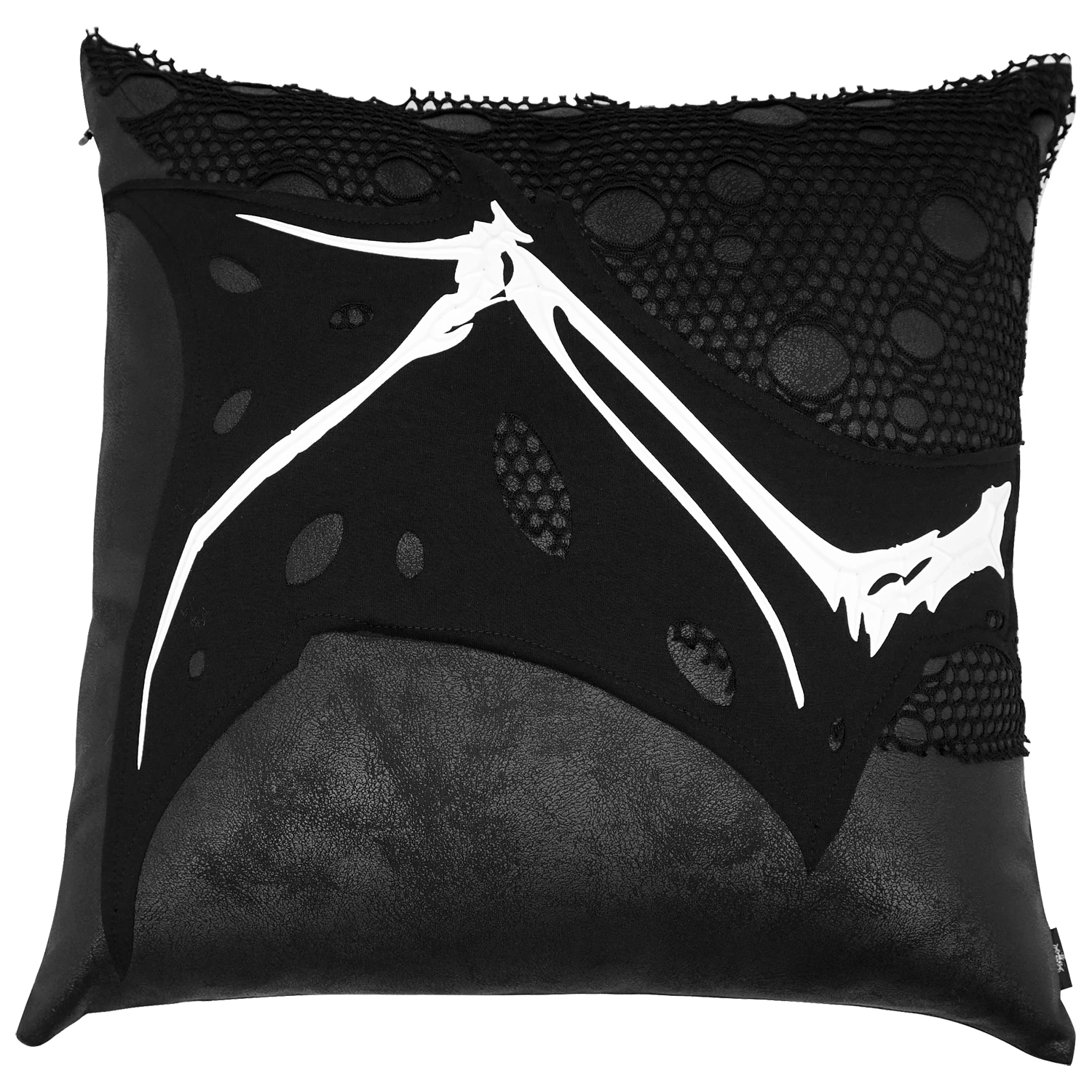 DEVIL FASHION Coussin Imprimé 'Wing Bone' Noir 3 DEVIL FASHION Coussin Imprimé 'Wing Bone' Noir