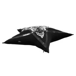 DEVIL FASHION Coussin Pentagramme Imprimé 'Baphomet' Noir 14 DEVIL FASHION Coussin Pentagramme Imprimé 'Baphomet' Noir -ALCHEMY GOTHIC shop coussin pentagramme imprime baphomet noir 2