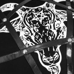 DEVIL FASHION Coussin Pentagramme Imprimé 'Baphomet' Noir 18 DEVIL FASHION Coussin Pentagramme Imprimé 'Baphomet' Noir -ALCHEMY GOTHIC shop coussin pentagramme imprime baphomet noir 6