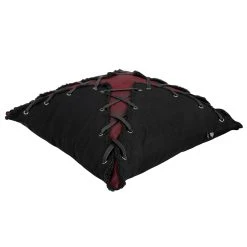 DEVIL FASHION Coussin 'Punk' Noir Et Rouge En Forme De X -ALCHEMY GOTHIC shop coussin punk noir et rouge en forme de x 3