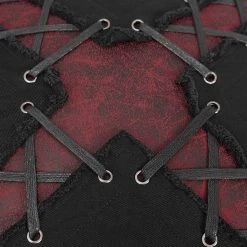 DEVIL FASHION Coussin 'Punk' Noir Et Rouge En Forme De X -ALCHEMY GOTHIC shop coussin punk noir et rouge en forme de x 5