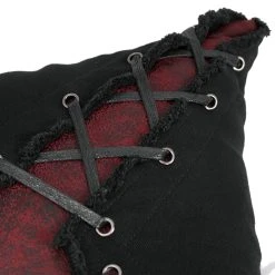 DEVIL FASHION Coussin 'Punk' Noir Et Rouge En Forme De X -ALCHEMY GOTHIC shop coussin punk noir et rouge en forme de x 6