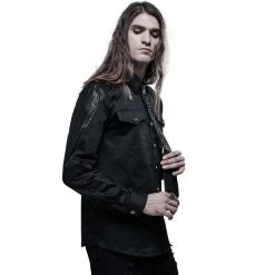 PUNK RAVE Cravate 'Punk Stylish' Noire -ALCHEMY GOTHIC shop cravate punk stylish noire 2