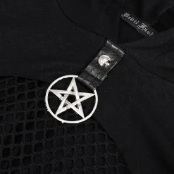 DEVIL FASHION Crop Top à Capuche 'Pentagram' Noir -ALCHEMY GOTHIC shop crop top a capuche pentagram noir 12
