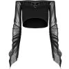 PUNK RAVE Crop Top à Manches Longues 'Dark Desire' Noir