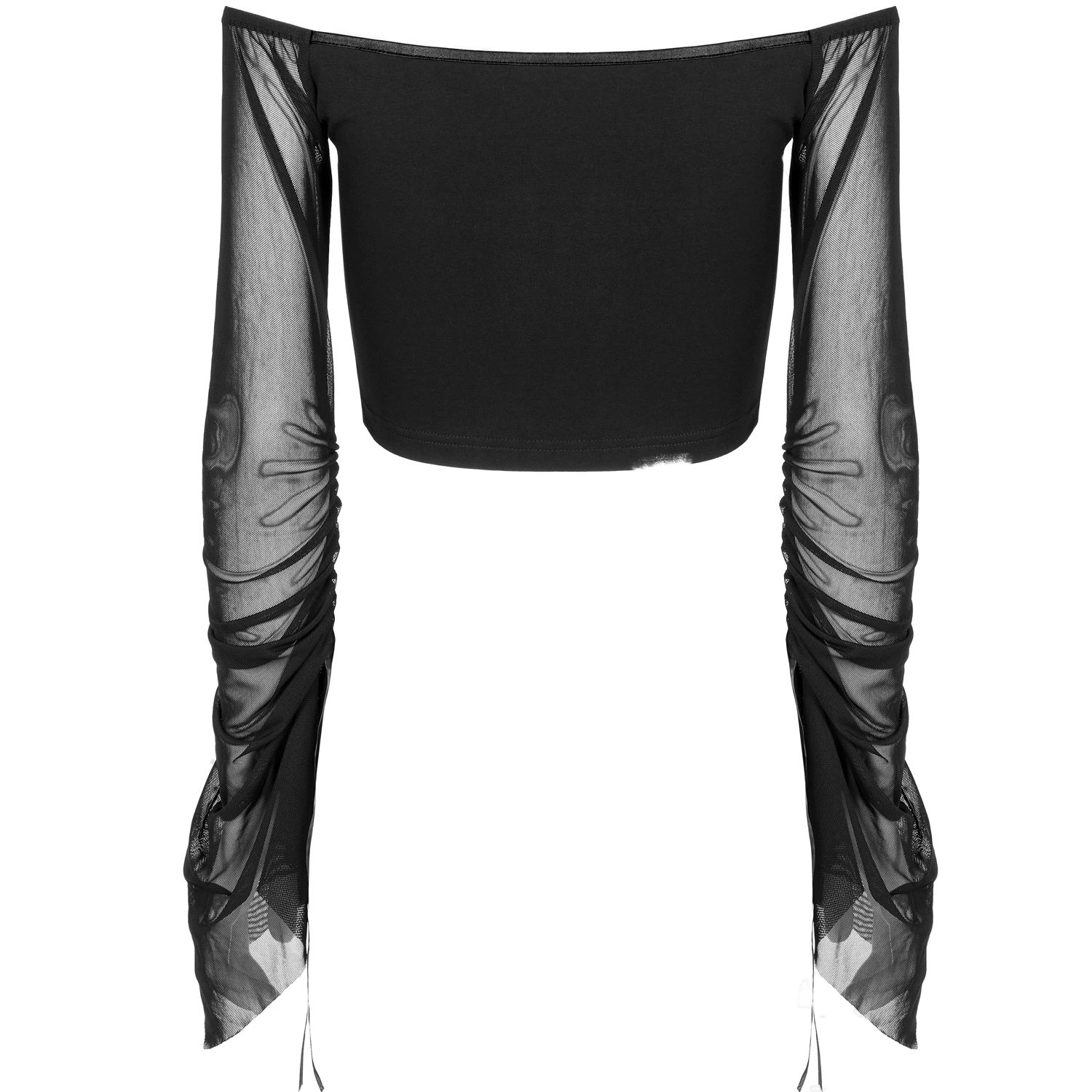 PUNK RAVE Crop Top à Manches Longues 'Dark Desire' Noir 8 PUNK RAVE Crop Top à Manches Longues 'Dark Desire' Noir – Image 6