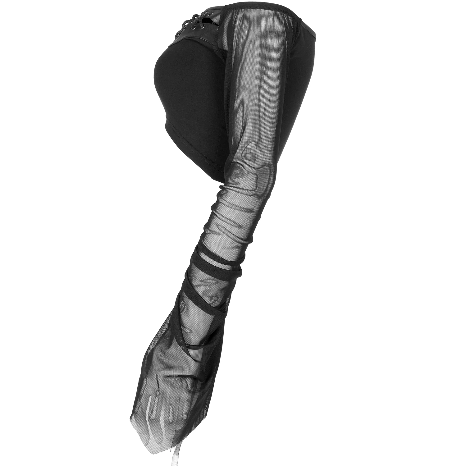 PUNK RAVE Crop Top à Manches Longues 'Dark Desire' Noir 9 PUNK RAVE Crop Top à Manches Longues 'Dark Desire' Noir – Image 7