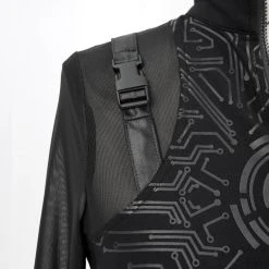 DEVIL FASHION Crop Top 'Cyber Game' Noir à Manches Longues -ALCHEMY GOTHIC shop crop top cyber game noir a manches longues 16