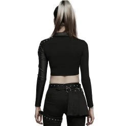 PUNK RAVE Crop Top 'Lamia' Noir 16 PUNK RAVE Crop Top 'Lamia' Noir -ALCHEMY GOTHIC shop crop top lamia noir 2