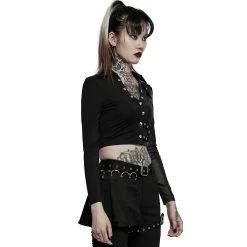 PUNK RAVE Crop Top 'Lamia' Noir 17 PUNK RAVE Crop Top 'Lamia' Noir -ALCHEMY GOTHIC shop crop top lamia noir 3