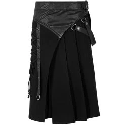 PUNK RAVE Demi-jupe Amovible Punk 'Alatheus' Noire -ALCHEMY GOTHIC shop demi jupe amovible punk alatheus noire 12