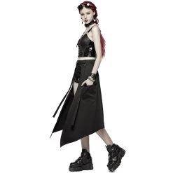 PUNK RAVE Demi-Jupe 'Hegoa' Noire -ALCHEMY GOTHIC shop demi jupe hegoa noire 3