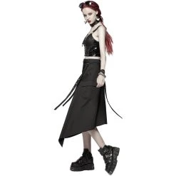 PUNK RAVE Demi-Jupe 'Hegoa' Noire -ALCHEMY GOTHIC shop demi jupe hegoa noire 5