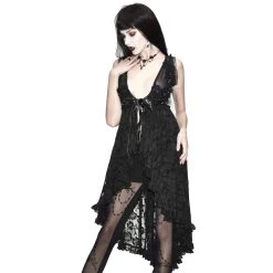 Eva Lady Déshabillé 'Romantic Goth' En Dentelle Noire -ALCHEMY GOTHIC shop deshabille romantic goth en dentelle noire 3