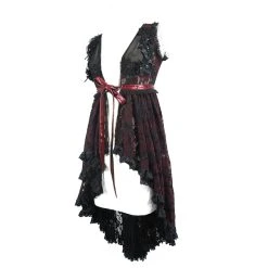Eva Lady Déshabillé 'Romantic Goth' En Dentelle Rouge Et Noire -ALCHEMY GOTHIC shop deshabille romantic goth en dentelle rouge et noire 10