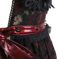 Eva Lady Déshabillé 'Romantic Goth' En Dentelle Rouge Et Noire -ALCHEMY GOTHIC shop deshabille romantic goth en dentelle rouge et noire 11