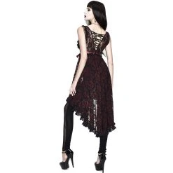 Eva Lady Déshabillé 'Romantic Goth' En Dentelle Rouge Et Noire -ALCHEMY GOTHIC shop deshabille romantic goth en dentelle rouge et noire 2
