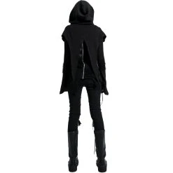 PUNK RAVE Echarpe à Capuche 'Hellebore' Noire -ALCHEMY GOTHIC shop echarpe a capuche hellebore noire 2