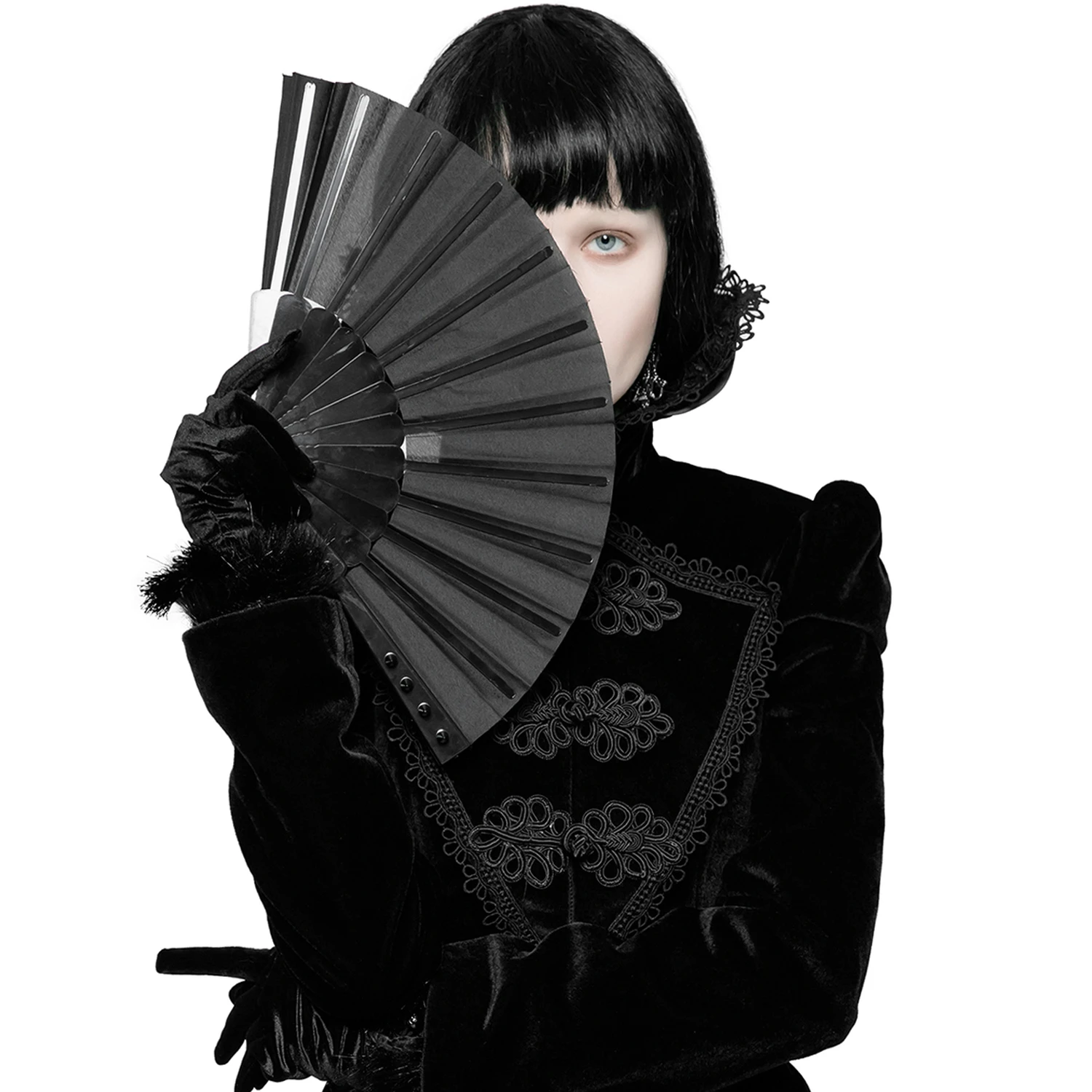 PUNK RAVE Eventail 'Gothic Spiked' Noir 5 PUNK RAVE Eventail 'Gothic Spiked' Noir – Image 3