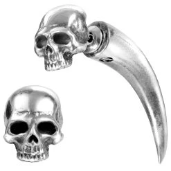 ALCHEMY GOTHIC Faux Ecarteur D'Oreille 'Tomb Skull Horn'