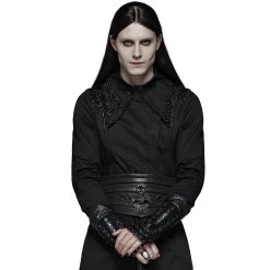 PUNK RAVE Gants Gothiques Pour Hommes 'Nostromo' Noirs -ALCHEMY GOTHIC shop gants gothiques pour hommes nostromo noirs 2