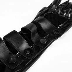 PUNK RAVE Gants Gothiques Pour Hommes 'Predator' Avec Boucles... -ALCHEMY GOTHIC shop gants gothiques pour hommes predator avec boucles et spikes 4