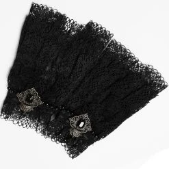 PUNK RAVE Gants Steampunk 'Eulalie' En Dentelle Noire