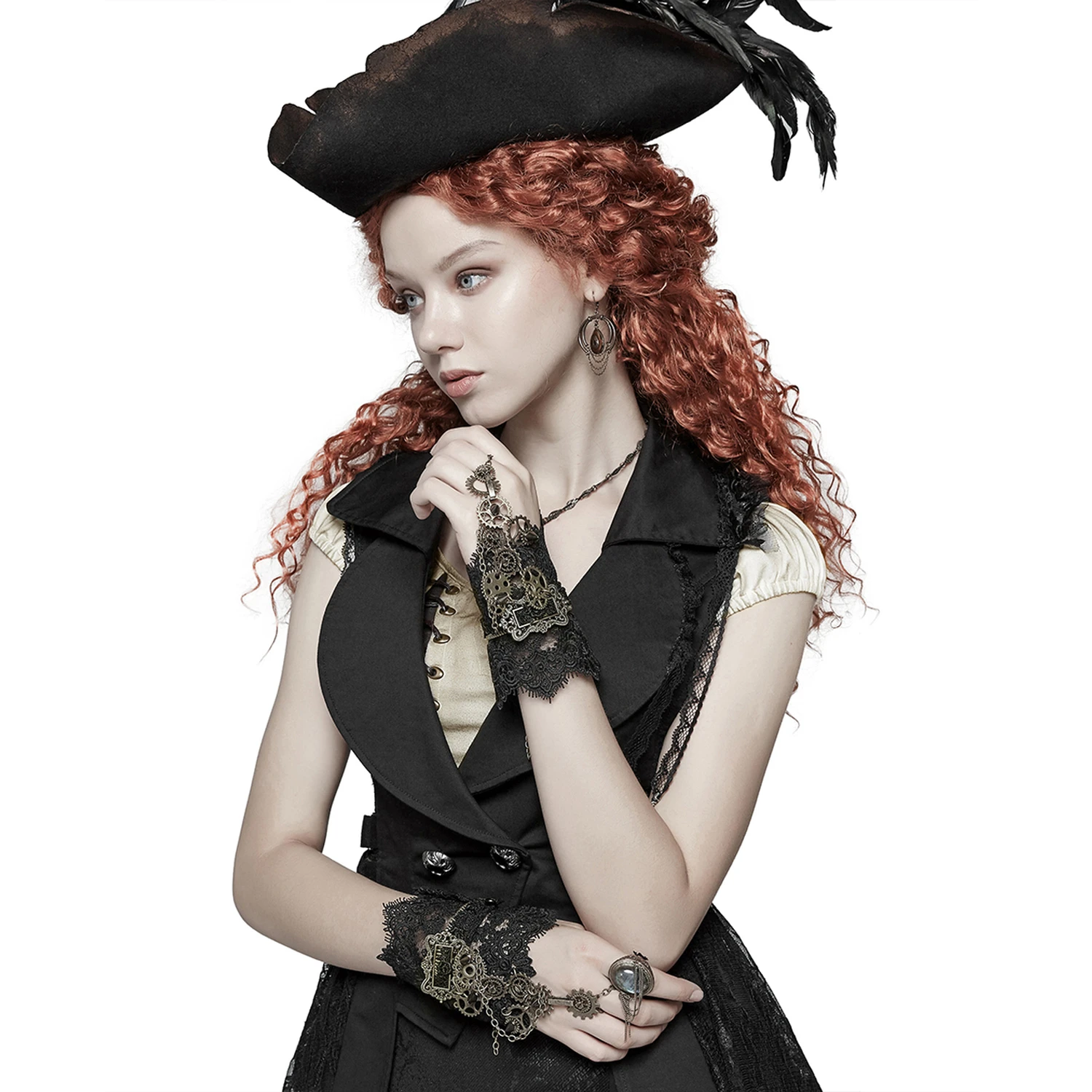 PUNK RAVE Gants Steampunk 'Gears And Spikes' En Dentelle 4 PUNK RAVE Gants Steampunk 'Gears And Spikes' En Dentelle – Image 2