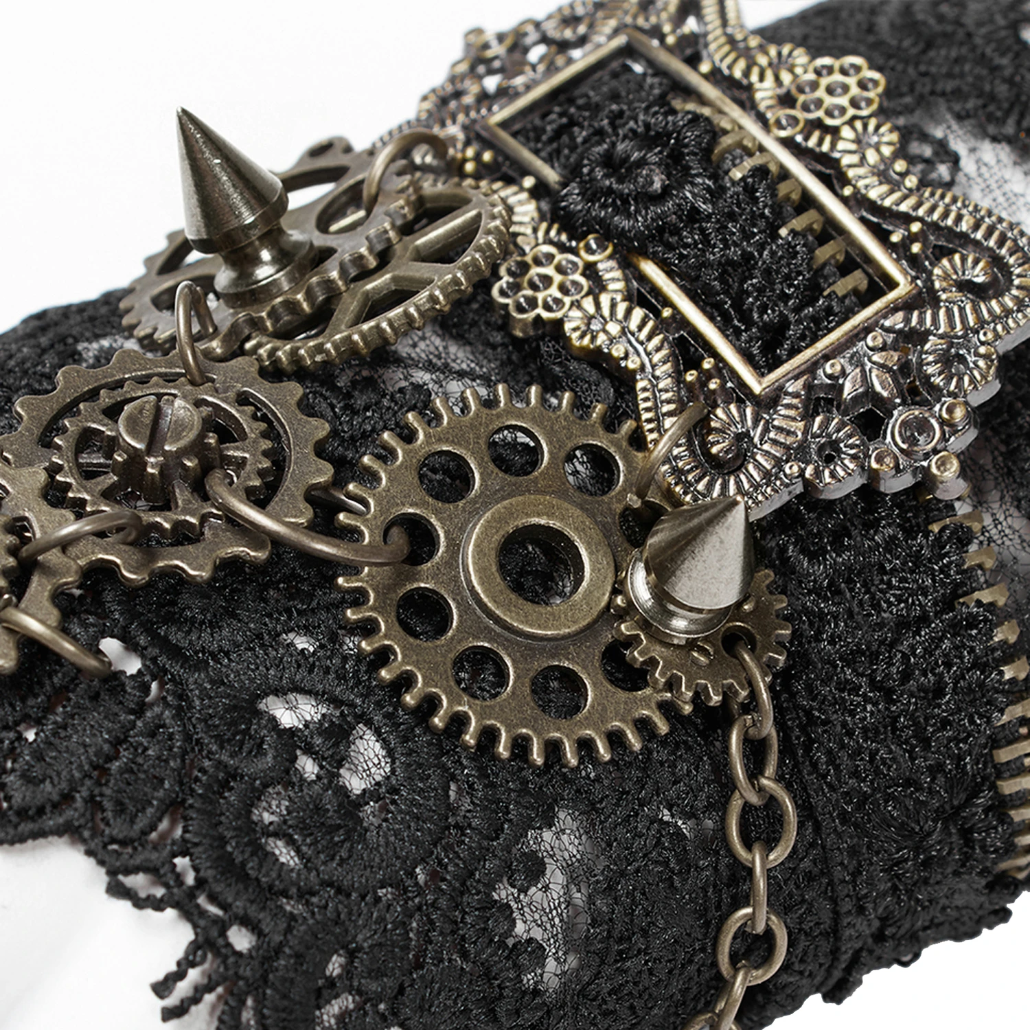 PUNK RAVE Gants Steampunk 'Gears And Spikes' En Dentelle 7 PUNK RAVE Gants Steampunk 'Gears And Spikes' En Dentelle – Image 5