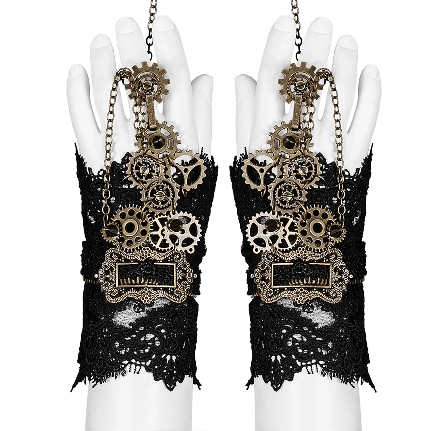 PUNK RAVE Gants Steampunk 'Gears And Spikes' En Dentelle 3 PUNK RAVE Gants Steampunk 'Gears And Spikes' En Dentelle