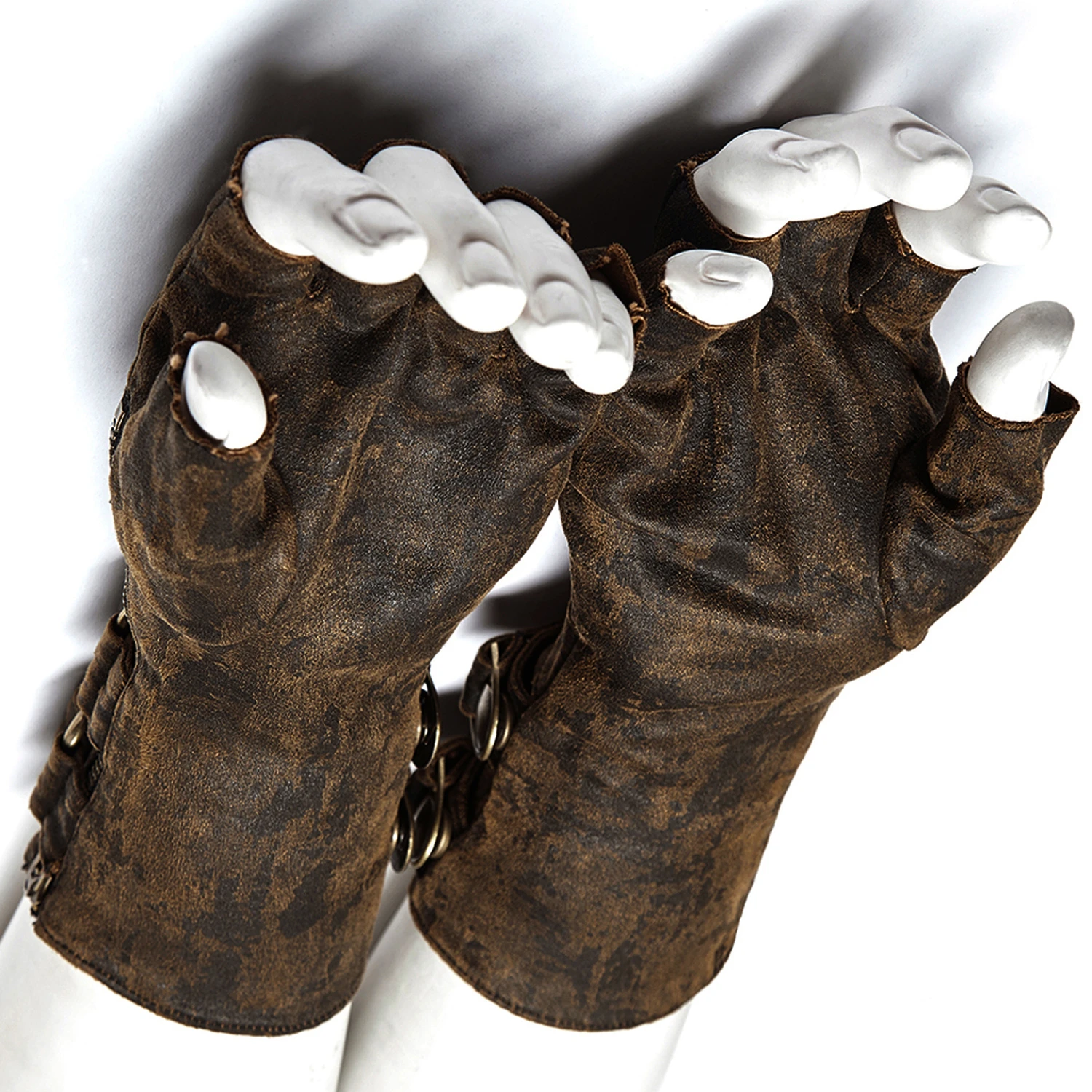 PUNK RAVE Gants Steampunk 'Mad Max' Marrons 10 PUNK RAVE Gants Steampunk 'Mad Max' Marrons – Image 8