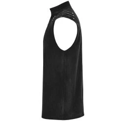 PUNK RAVE Gilet à Glissière Asymétrique 'Xanthus' Noir 27 PUNK RAVE Gilet à Glissière Asymétrique 'Xanthus' Noir -ALCHEMY GOTHIC shop gilet a glissiere asymetrique xanthus noir 10