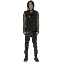 PUNK RAVE Gilet à Glissière Asymétrique 'Xanthus' Noir 21 PUNK RAVE Gilet à Glissière Asymétrique 'Xanthus' Noir -ALCHEMY GOTHIC shop gilet a glissiere asymetrique xanthus noir 4
